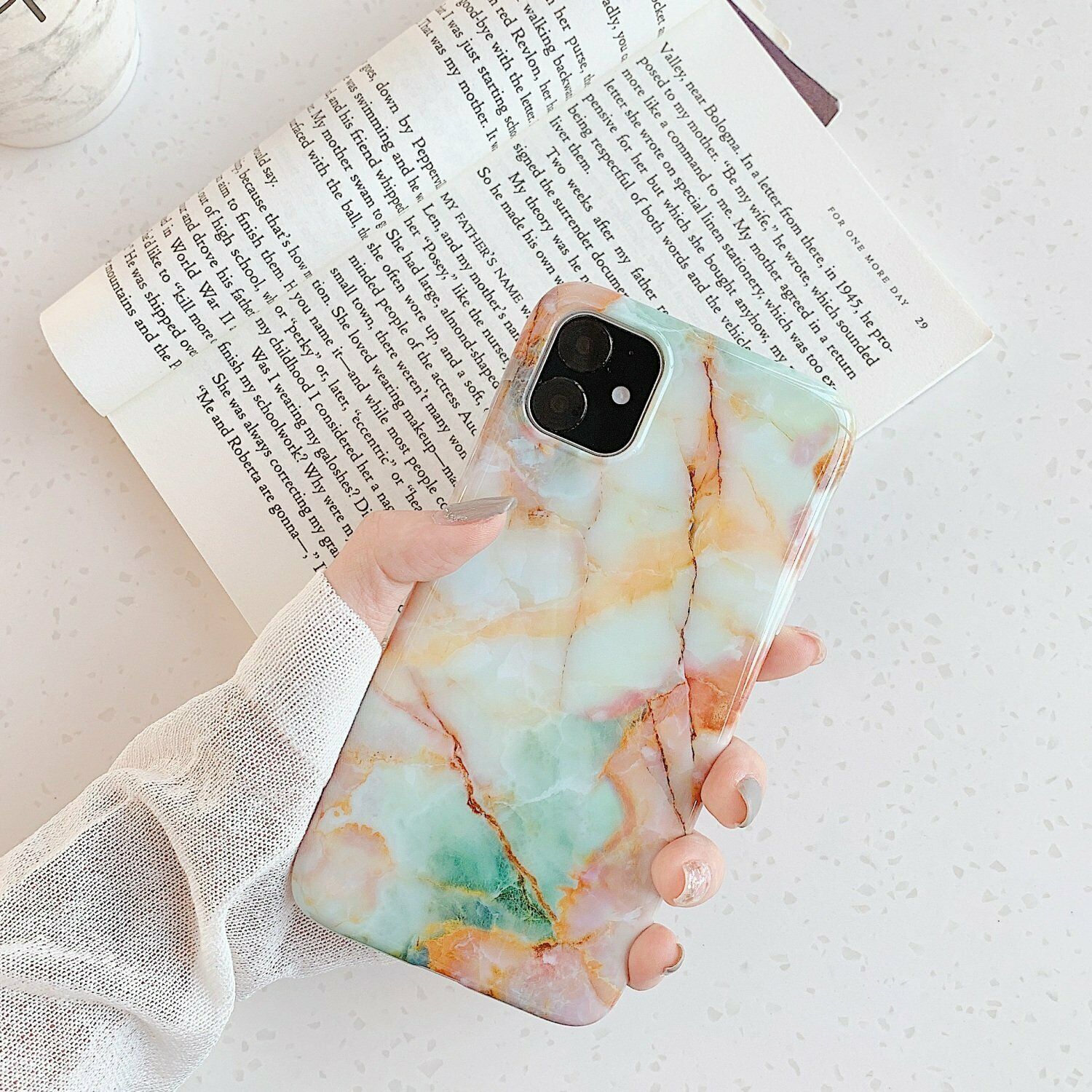 Rubber Marble Slim Soft Case For iPhone - carolay.co