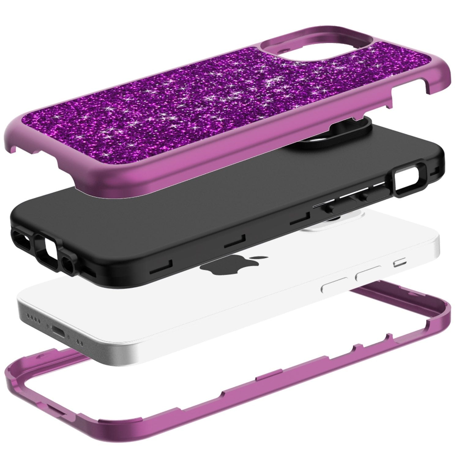 Shockproof Armor Case Bling Glitter Cover Soft Silicon for iPhone - carolay.co