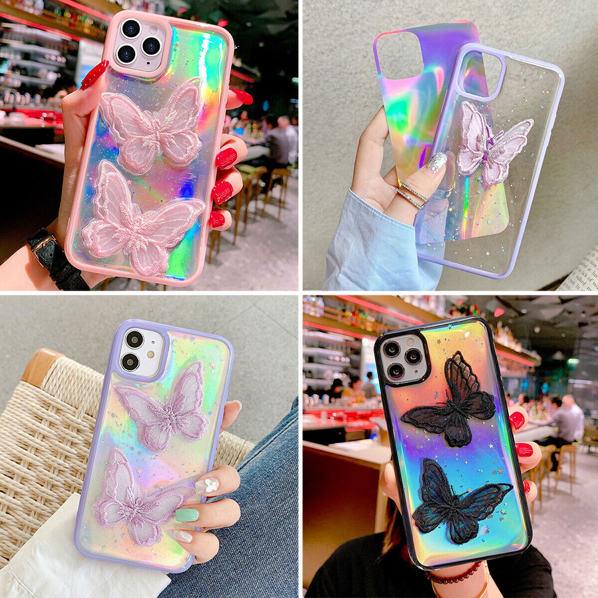 Shockproof Bling Case Butterfly Lace for iPhone - carolay.co