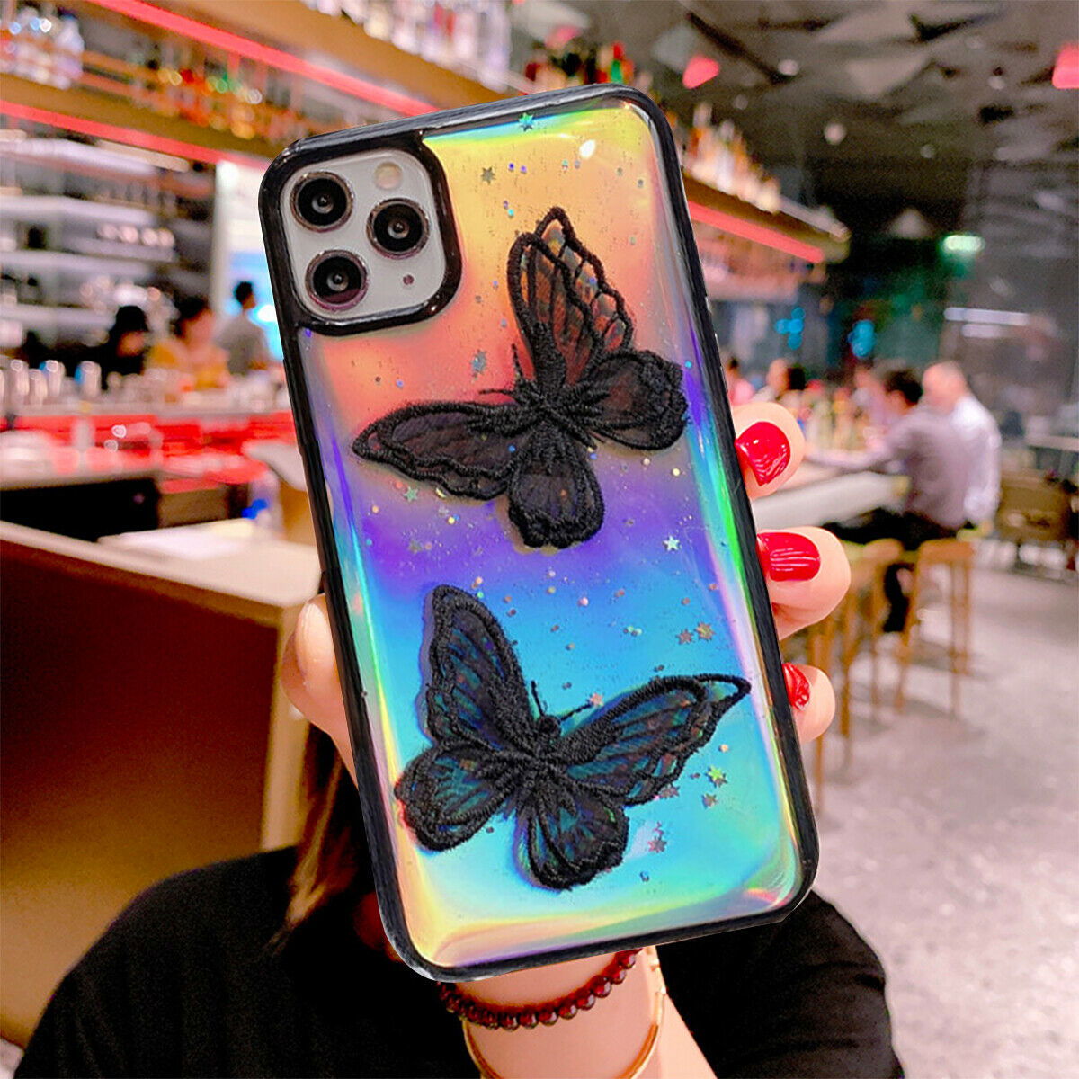 Shockproof Bling Case Butterfly Lace for iPhone - carolay.co