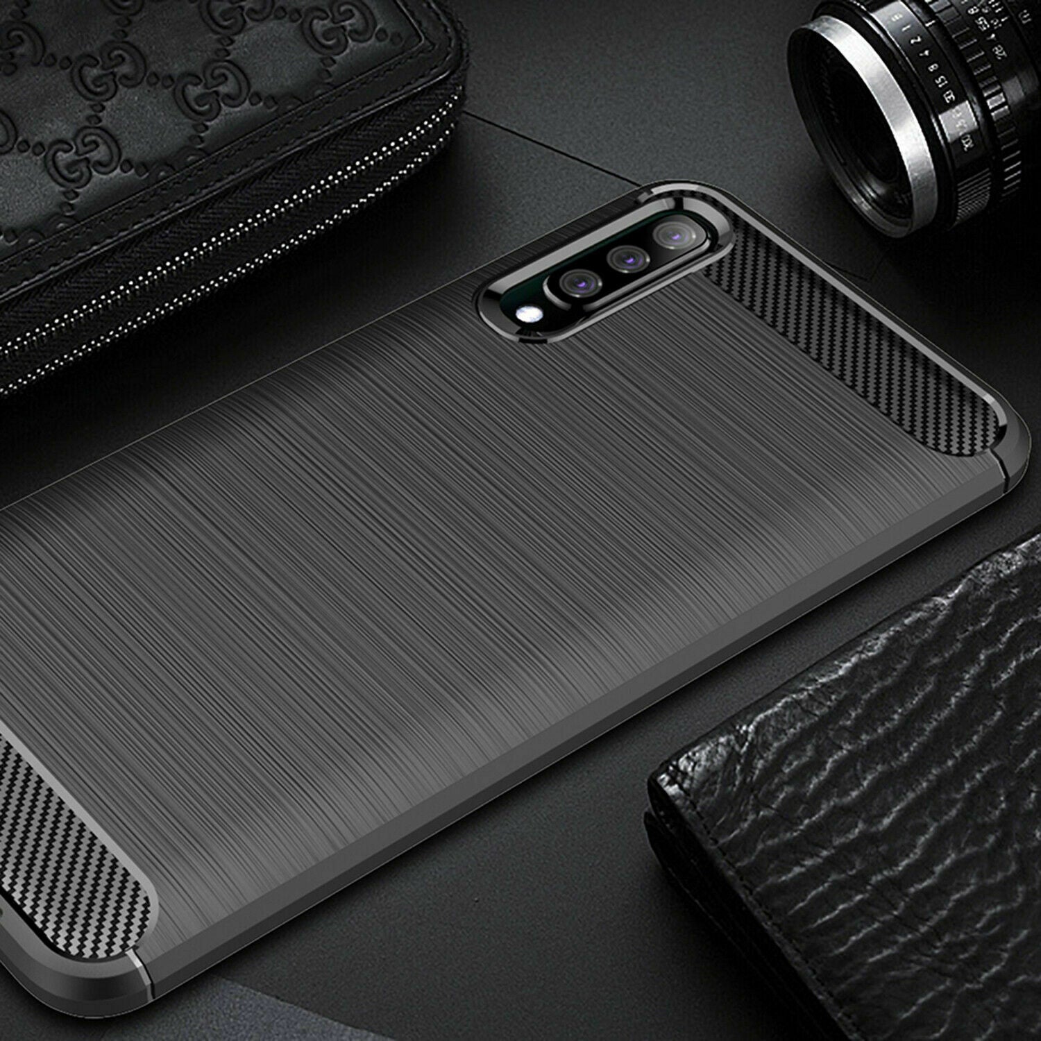 Shockproof Carbon Fiber Soft Back Case For Samsung Galaxy - carolay.co