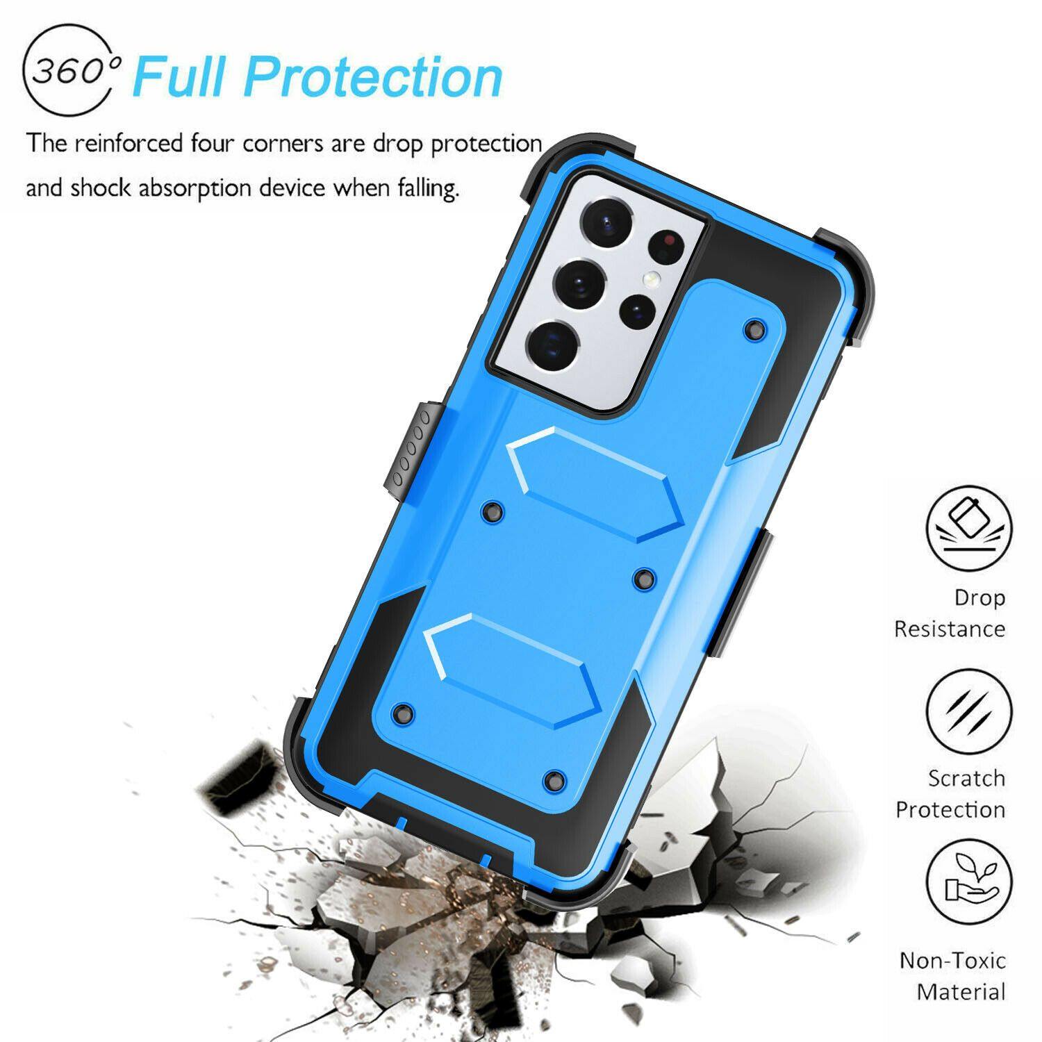 Shockproof Case Belt Clip Holster for Samsung S21 Ultra 5G - carolay.co