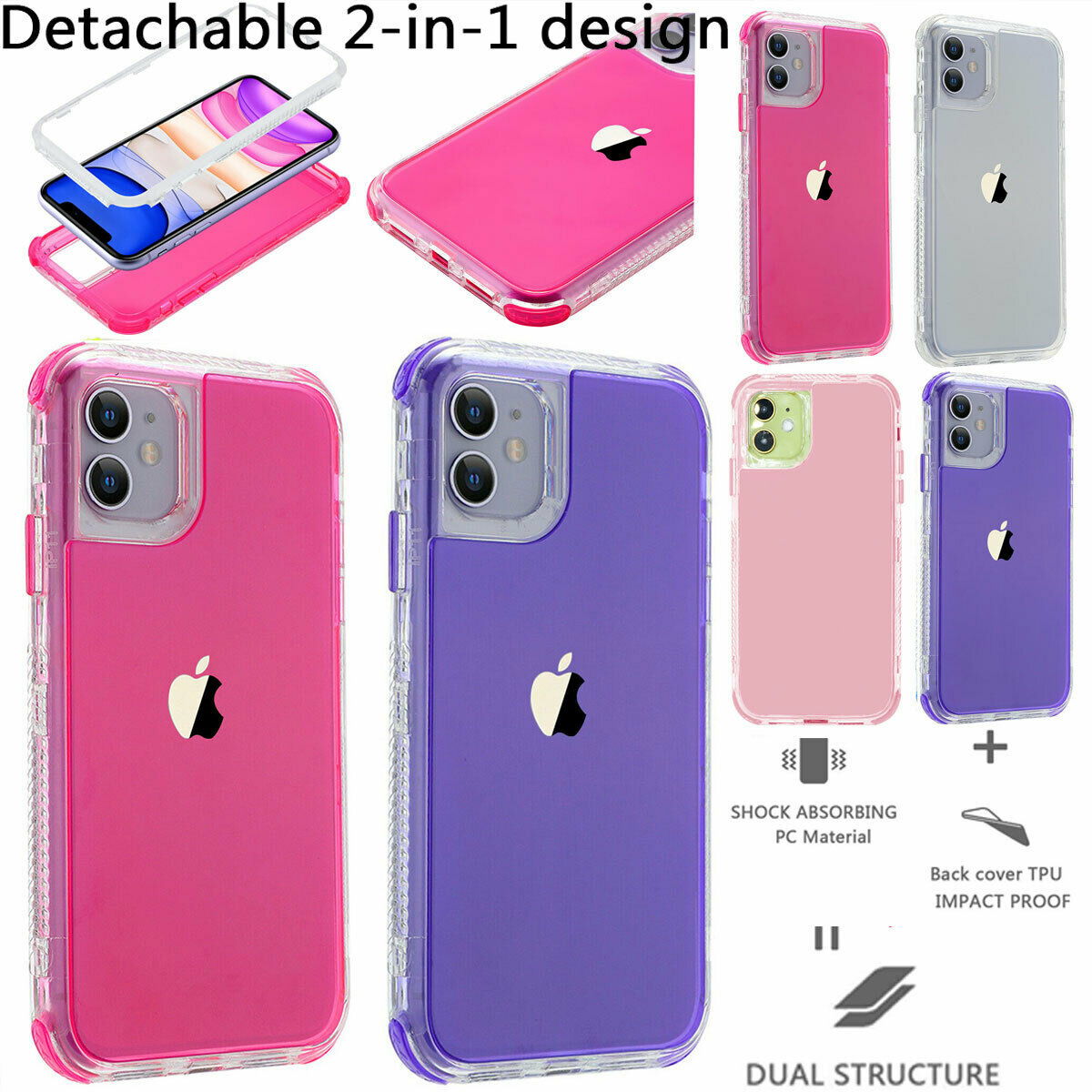 Shockproof Hybrid Bumper Cover for iPhone 12 Pro Max 11 Pro Max - carolay.co