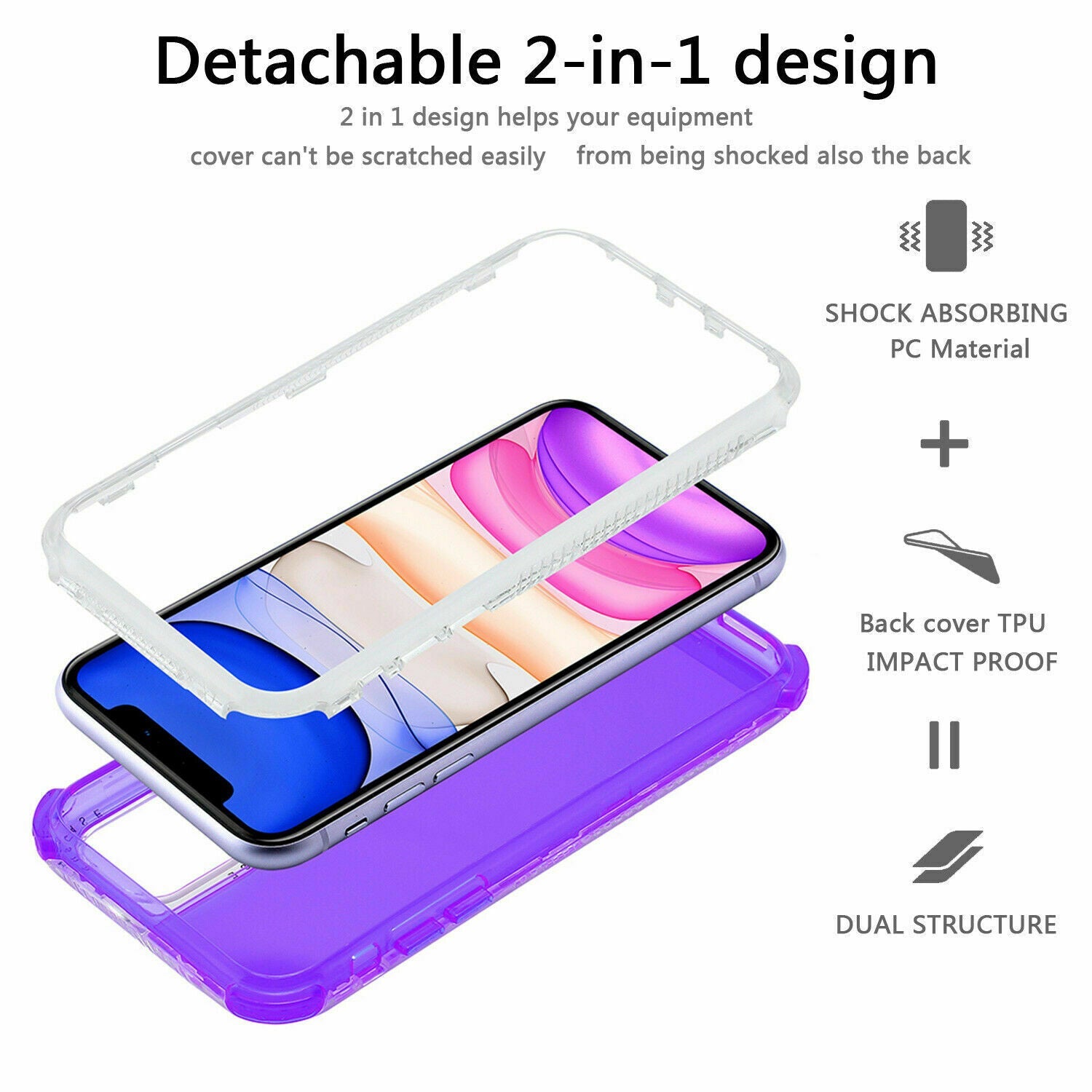 Shockproof Hybrid Bumper Cover for iPhone 12 Pro Max 11 Pro Max - carolay.co