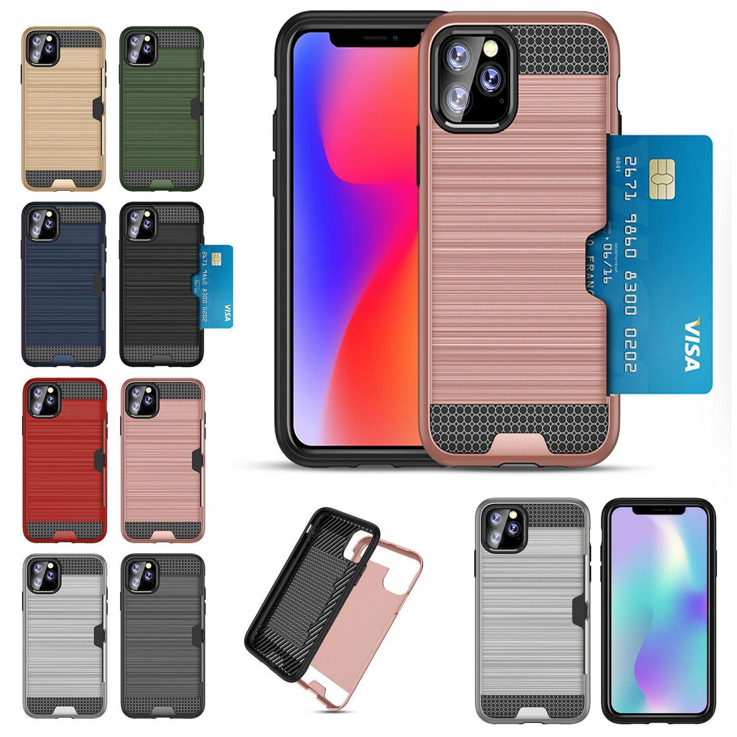 Shockproof Wallet Credit Card Pocket Holder Case For iPhone - carolay.co