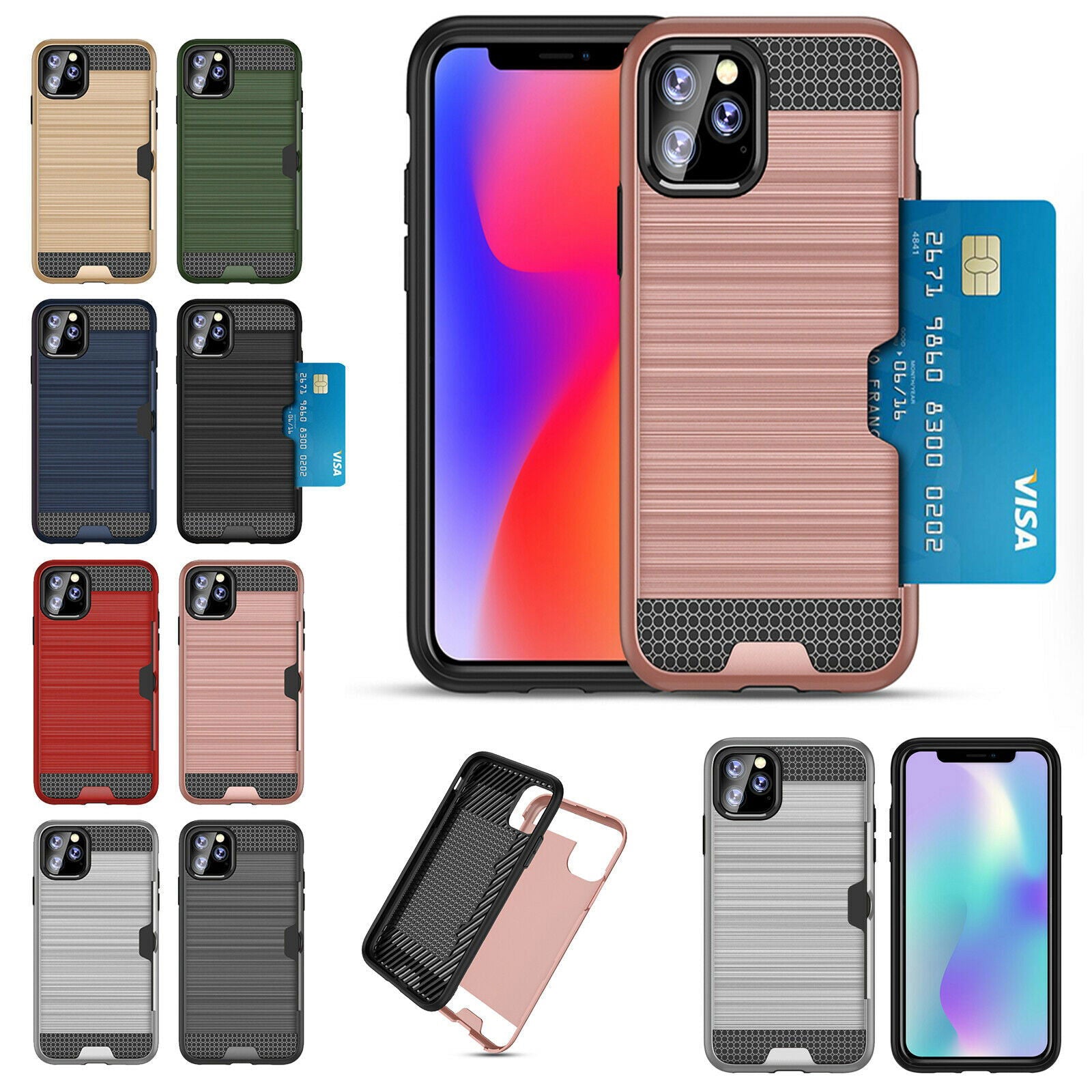 Shockproof Wallet Credit Card Pocket Holder Case For iPhone - carolay.co