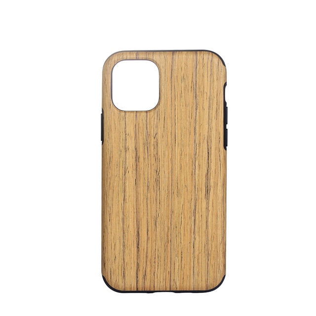 Silicone Plain Case For iPhone Vintage Wood Striped Back Cover - carolay.co