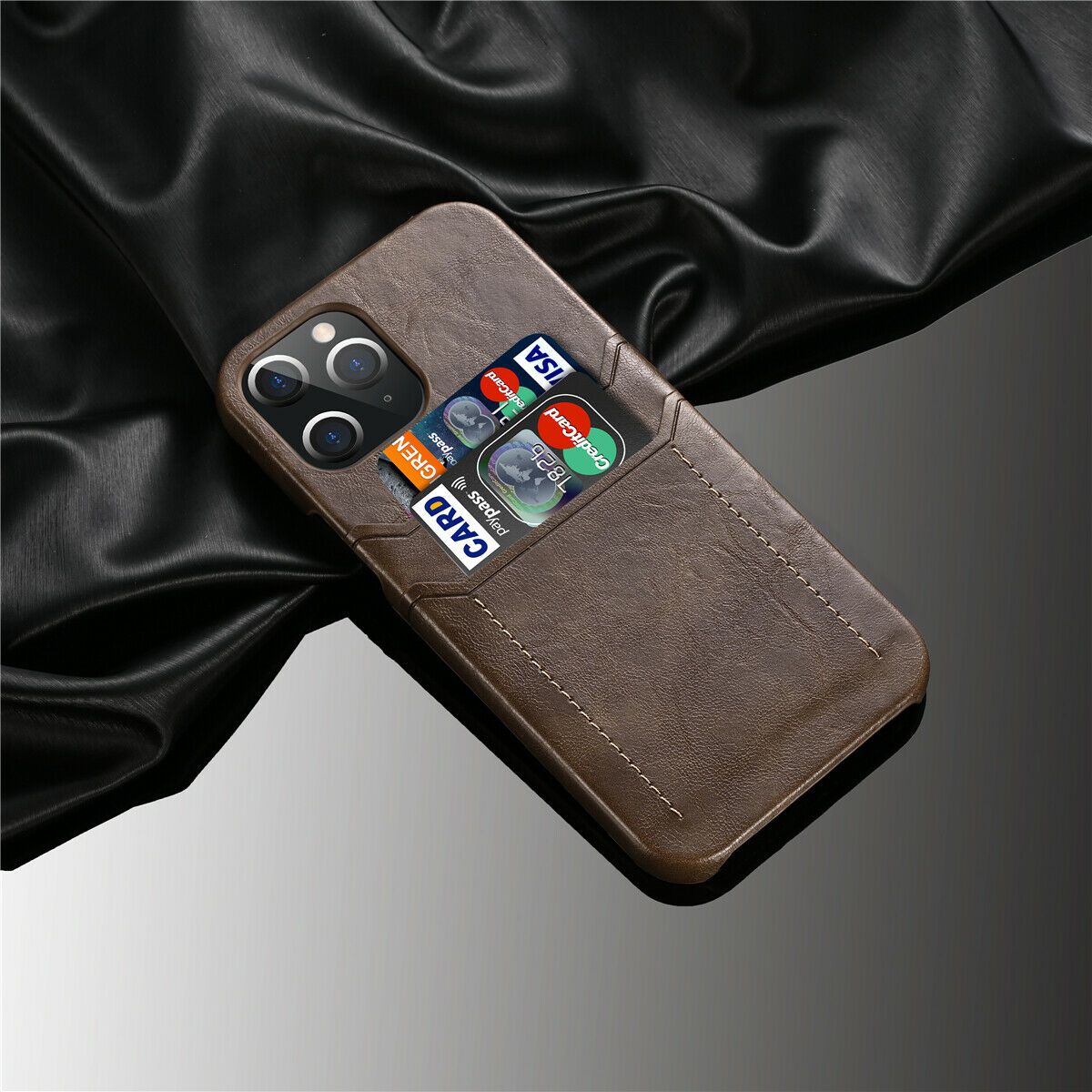 Slim Back Leather Card Case For iPhone - carolay.co