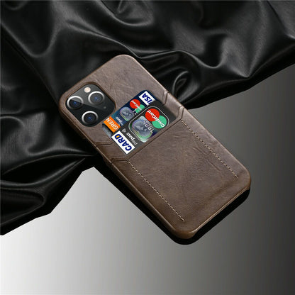 Slim Back Leather Card Case For iPhone - carolay.co