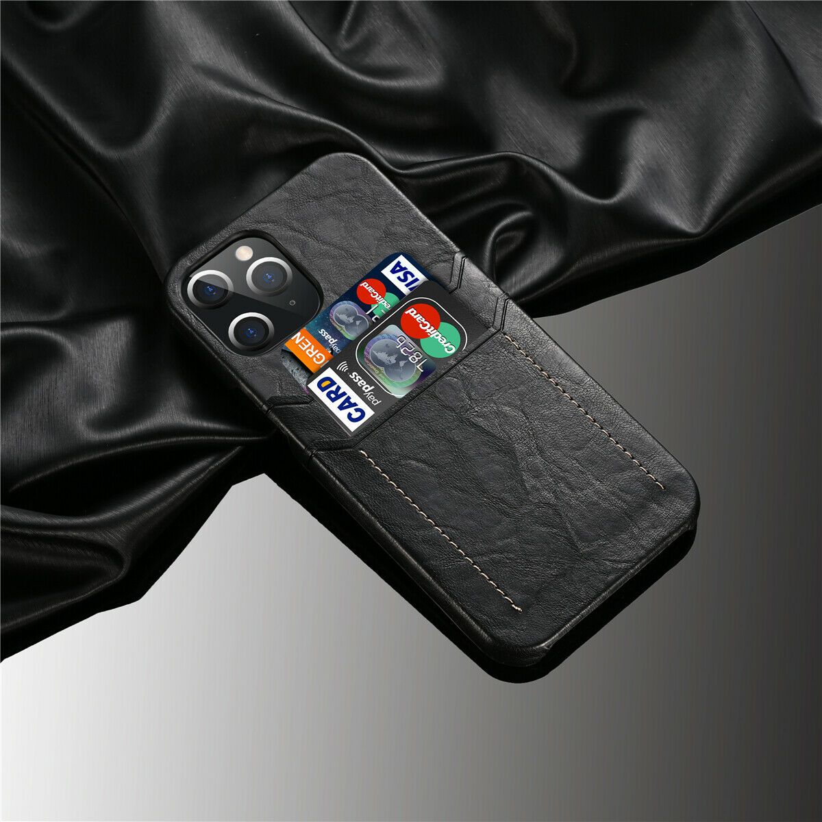 Slim Back Leather Card Case For iPhone - carolay.co
