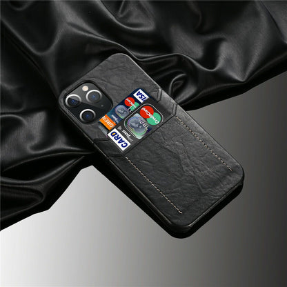 Slim Back Leather Card Case For iPhone - carolay.co