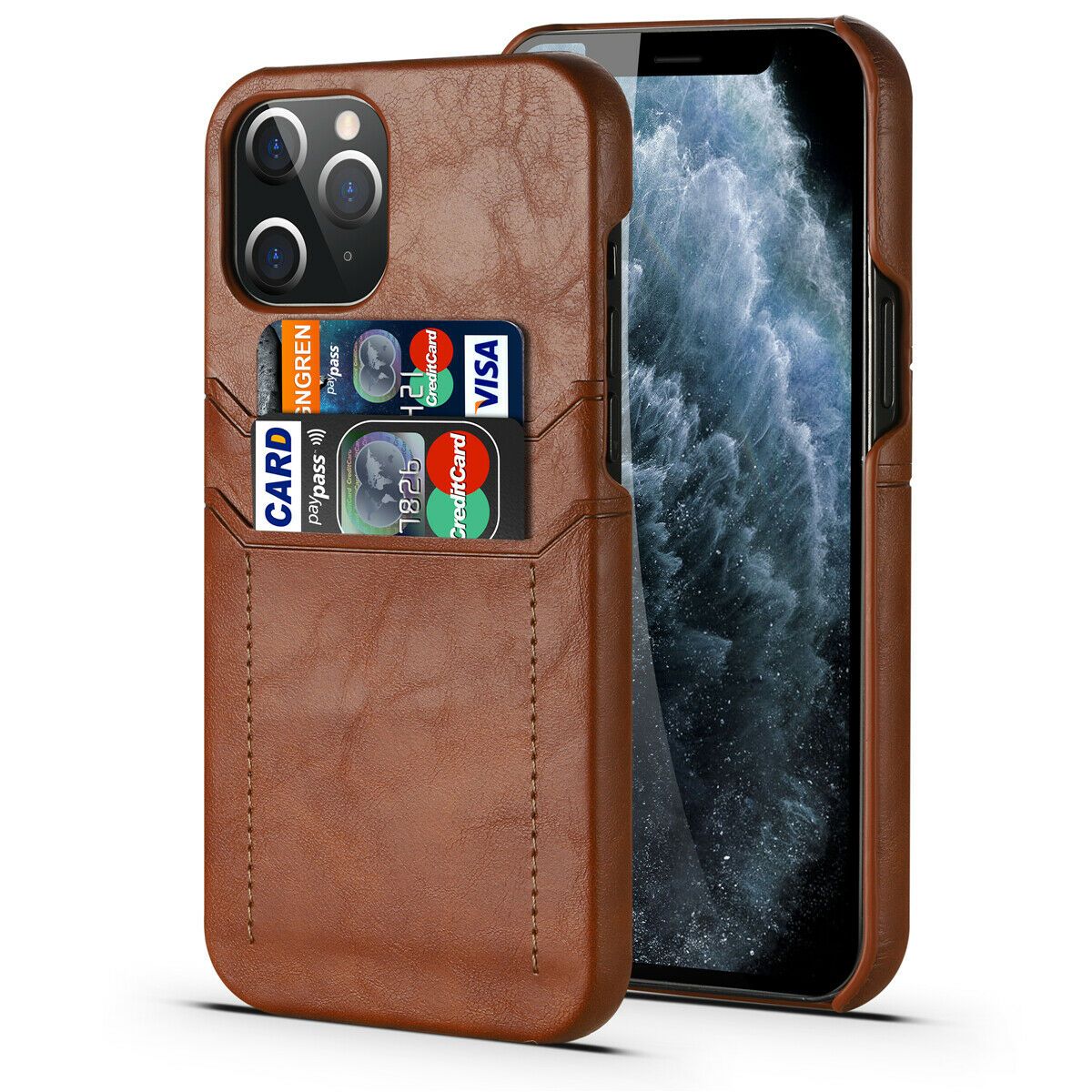 Slim Back Leather Card Case For iPhone - carolay.co