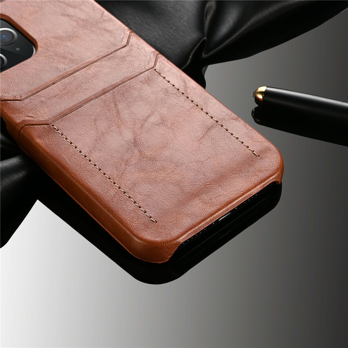 Slim Back Leather Card Case For iPhone - carolay.co