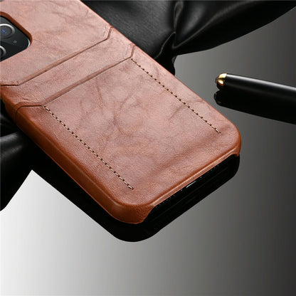 Slim Back Leather Card Case For iPhone - carolay.co