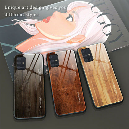 Slim Wood Pattern Tempered Glass Case For Samsung - carolay.co