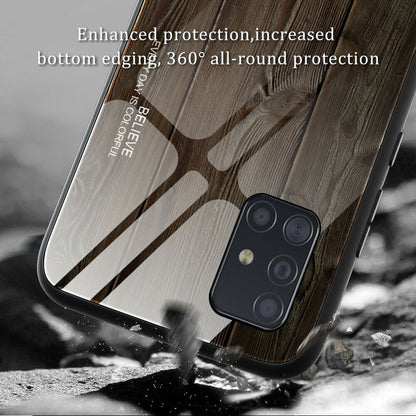 Slim Wood Pattern Tempered Glass Case For Samsung - carolay.co