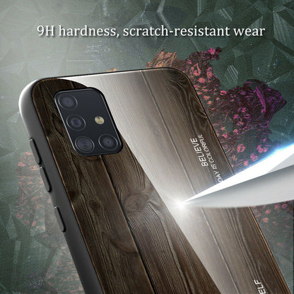 Slim Wood Pattern Tempered Glass Case For Samsung - carolay.co