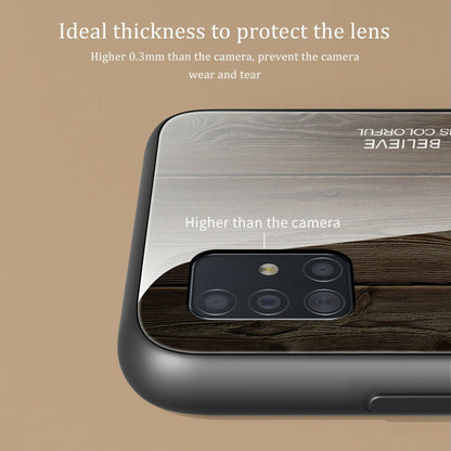 Slim Wood Pattern Tempered Glass Case For Samsung - carolay.co