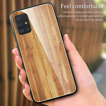 Slim Wood Pattern Tempered Glass Case For Samsung - carolay.co