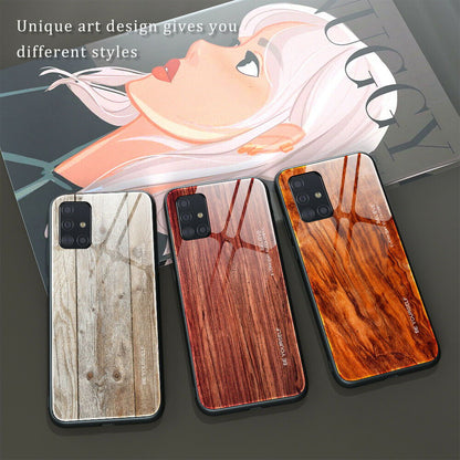 Slim Wood Pattern Tempered Glass Case For Samsung - carolay.co