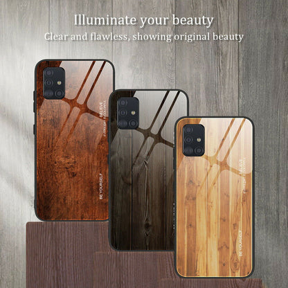 Slim Wood Pattern Tempered Glass Case For Samsung - carolay.co