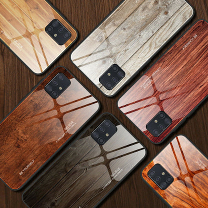 Slim Wood Pattern Tempered Glass Case For Samsung - carolay.co