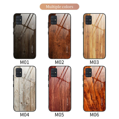 Slim Wood Pattern Tempered Glass Case For Samsung - carolay.co