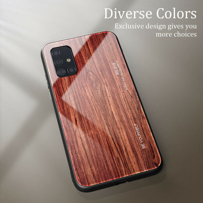 Slim Wood Pattern Tempered Glass Case For Samsung - carolay.co