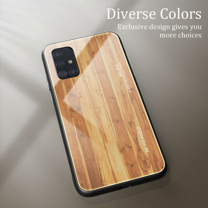 Slim Wood Pattern Tempered Glass Case For Samsung - carolay.co