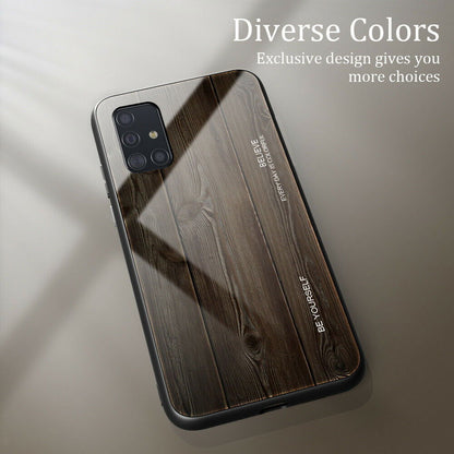 Slim Wood Pattern Tempered Glass Case For Samsung - carolay.co