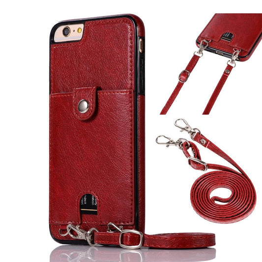 Vintage PU Leather Back Case for iPhone With Strap - carolay.co