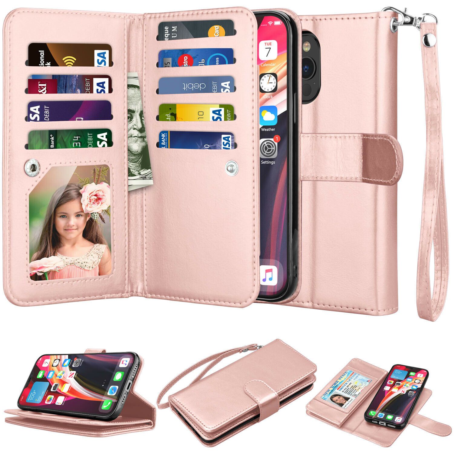 Wallet Case Flip Leather Card Stand Cover For iPhone - carolay.co