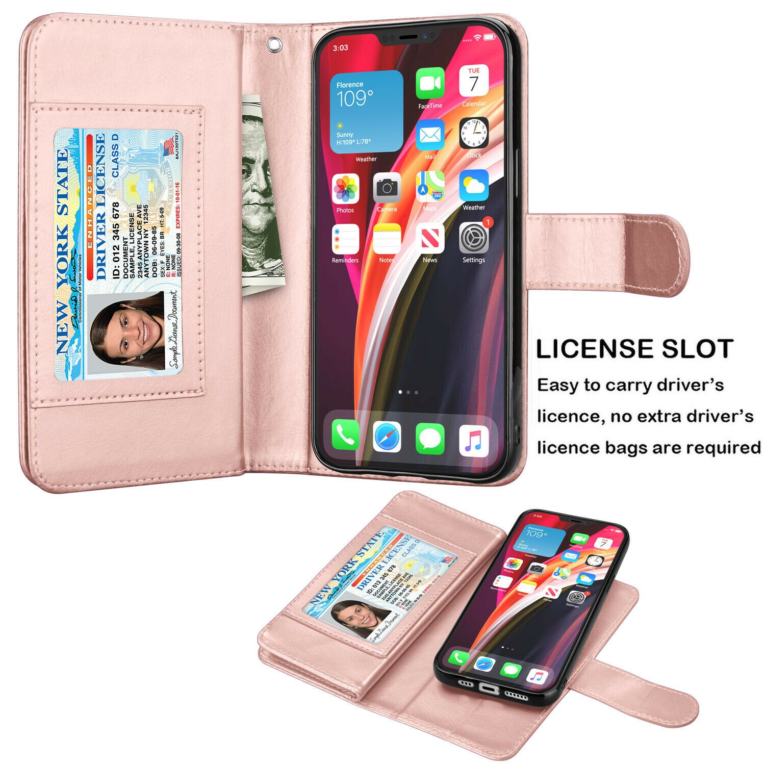 Wallet Case Flip Leather Card Stand Cover For iPhone - carolay.co