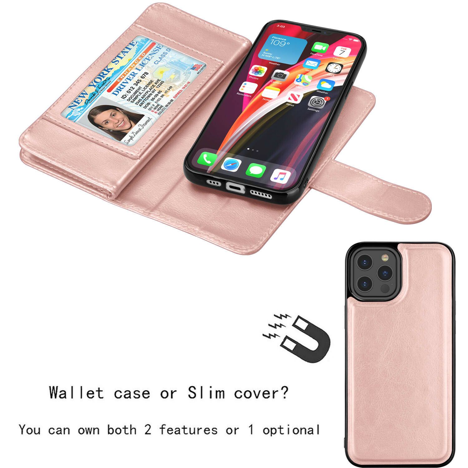 Wallet Case Flip Leather Card Stand Cover For iPhone - carolay.co