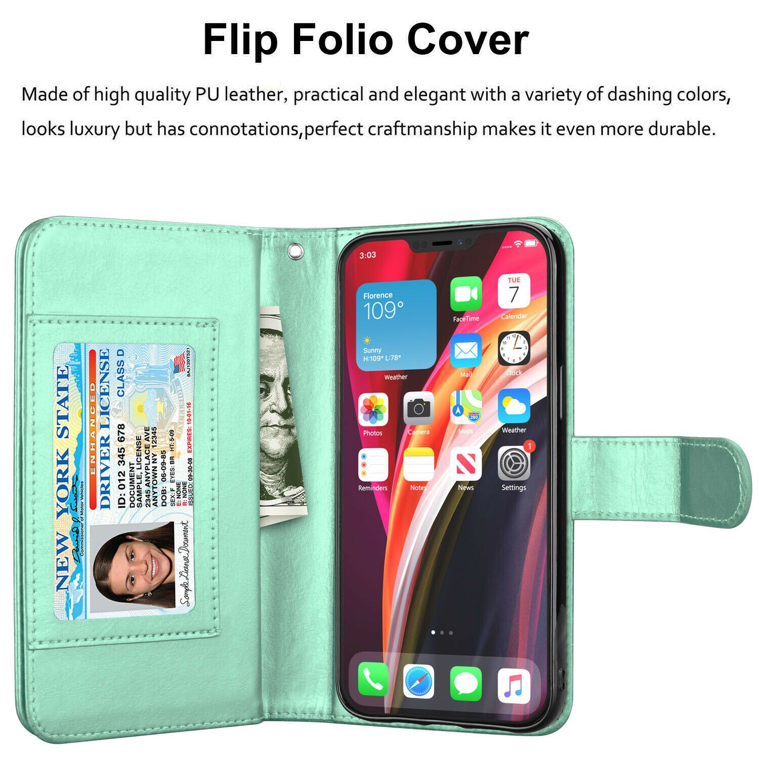 Wallet Case Flip Leather Card Stand Cover For iPhone - carolay.co