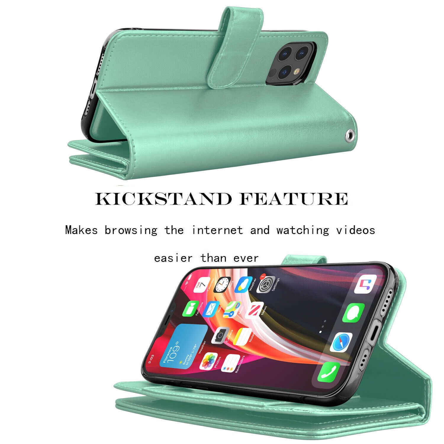 Wallet Case Flip Leather Card Stand Cover For iPhone - carolay.co