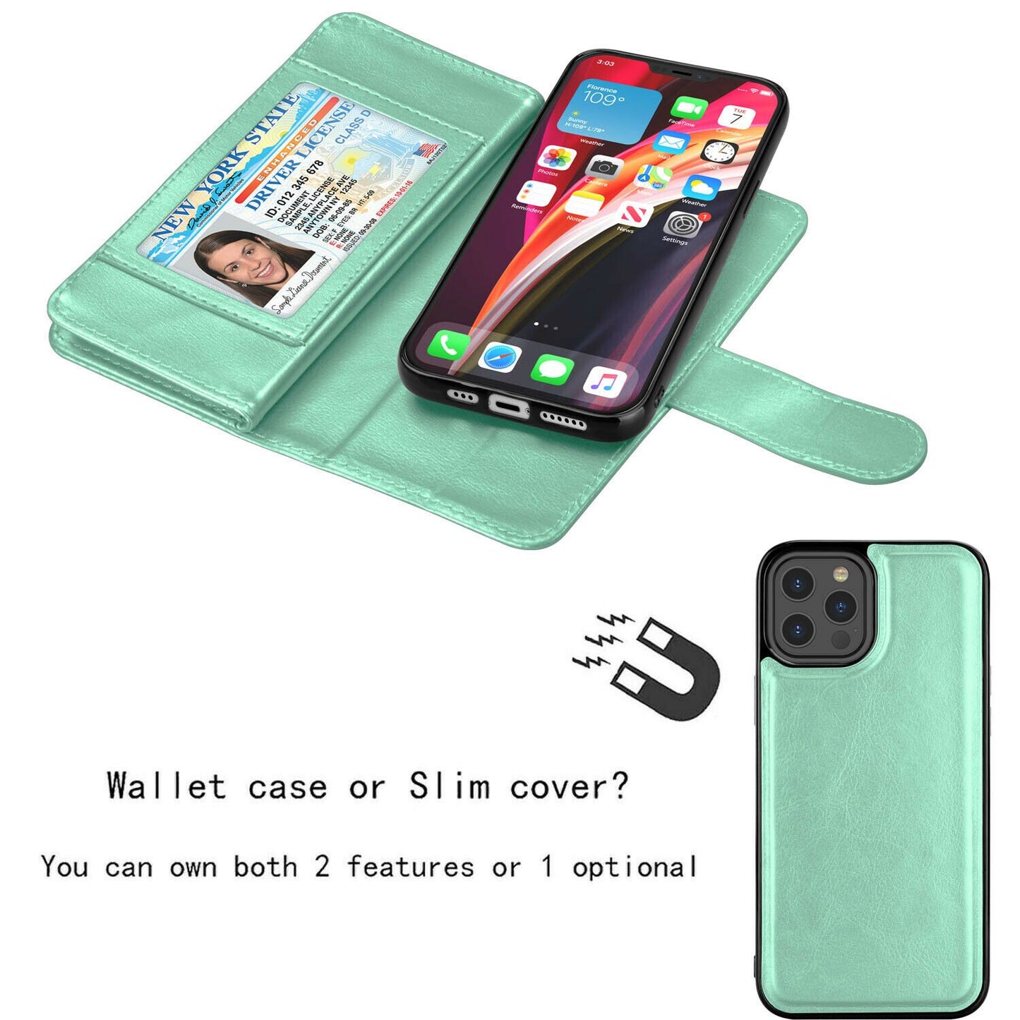 Wallet Case Flip Leather Card Stand Cover For iPhone - carolay.co