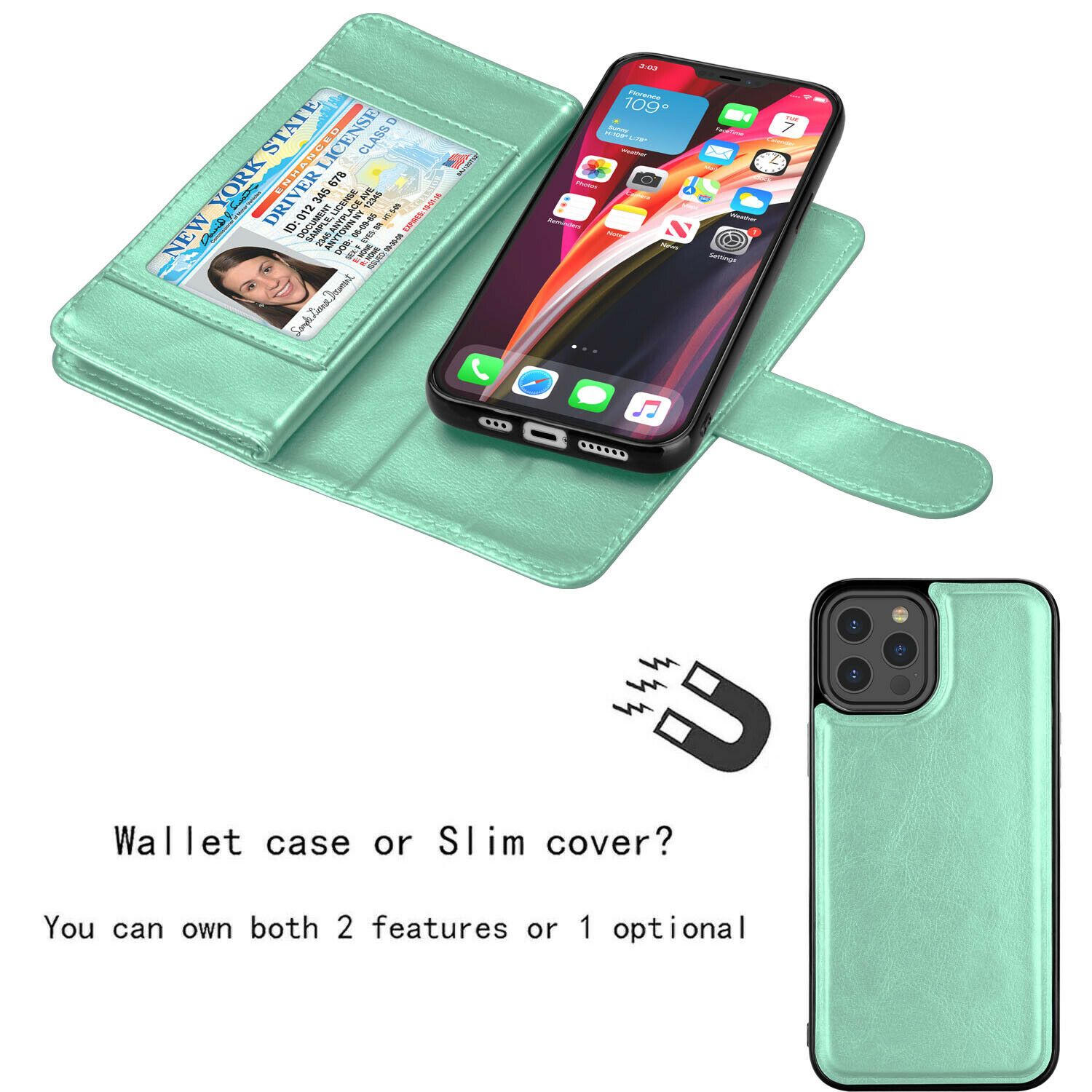 Wallet Case Flip Leather Card Stand Cover For iPhone - carolay.co
