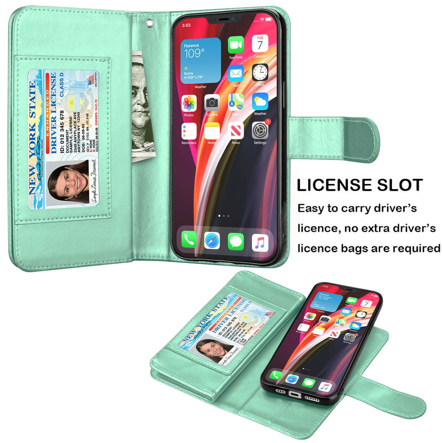 Wallet Case Flip Leather Card Stand Cover For iPhone - carolay.co