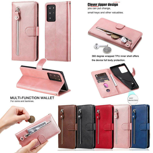 Zipper Wallet Leather Flip Case for Samsung S20 - carolay.co