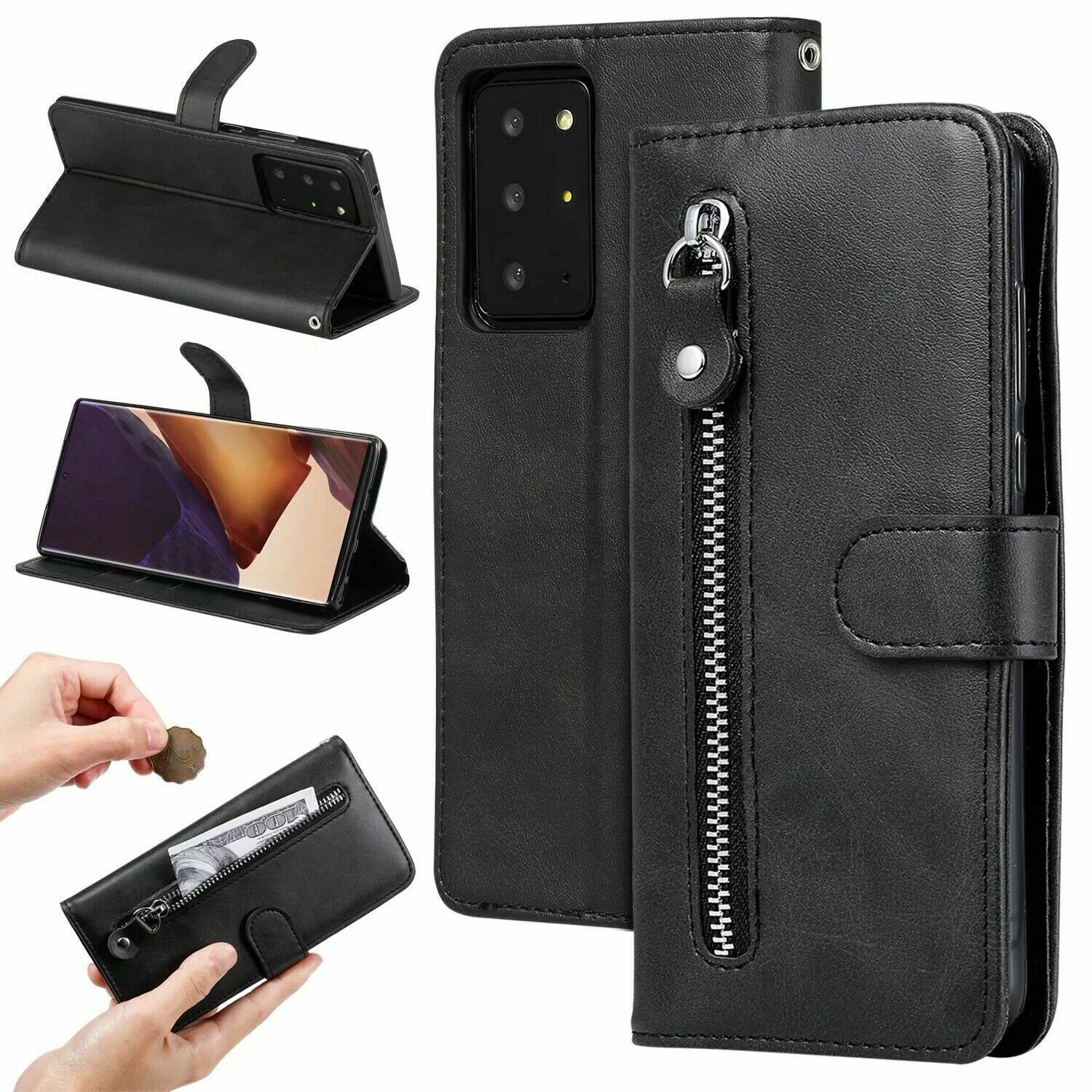 Zipper Wallet Leather Flip Case for Samsung S20 - carolay.co