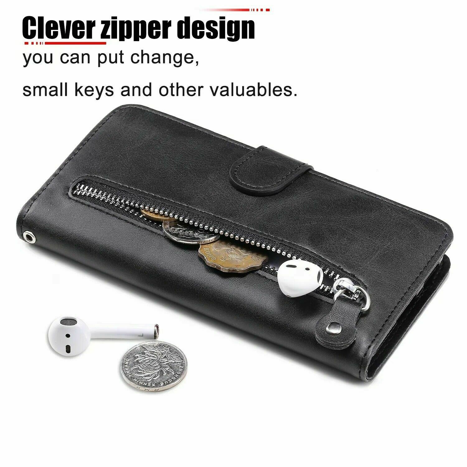 Zipper Wallet Leather Flip Case for Samsung S20 - carolay.co