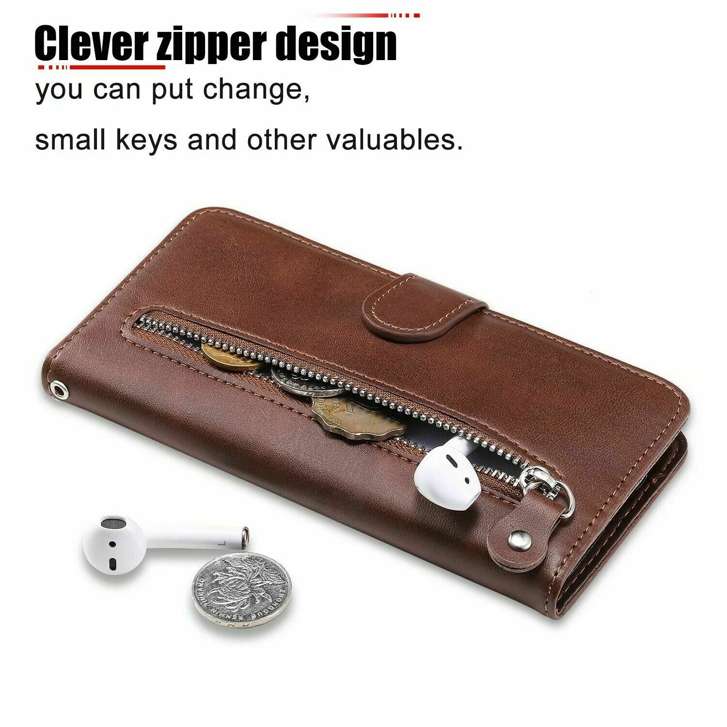 Zipper Wallet Leather Flip Case for Samsung S20 - carolay.co
