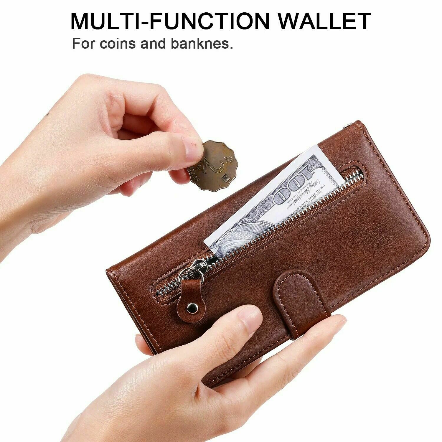 Zipper Wallet Leather Flip Case for Samsung S20 - carolay.co