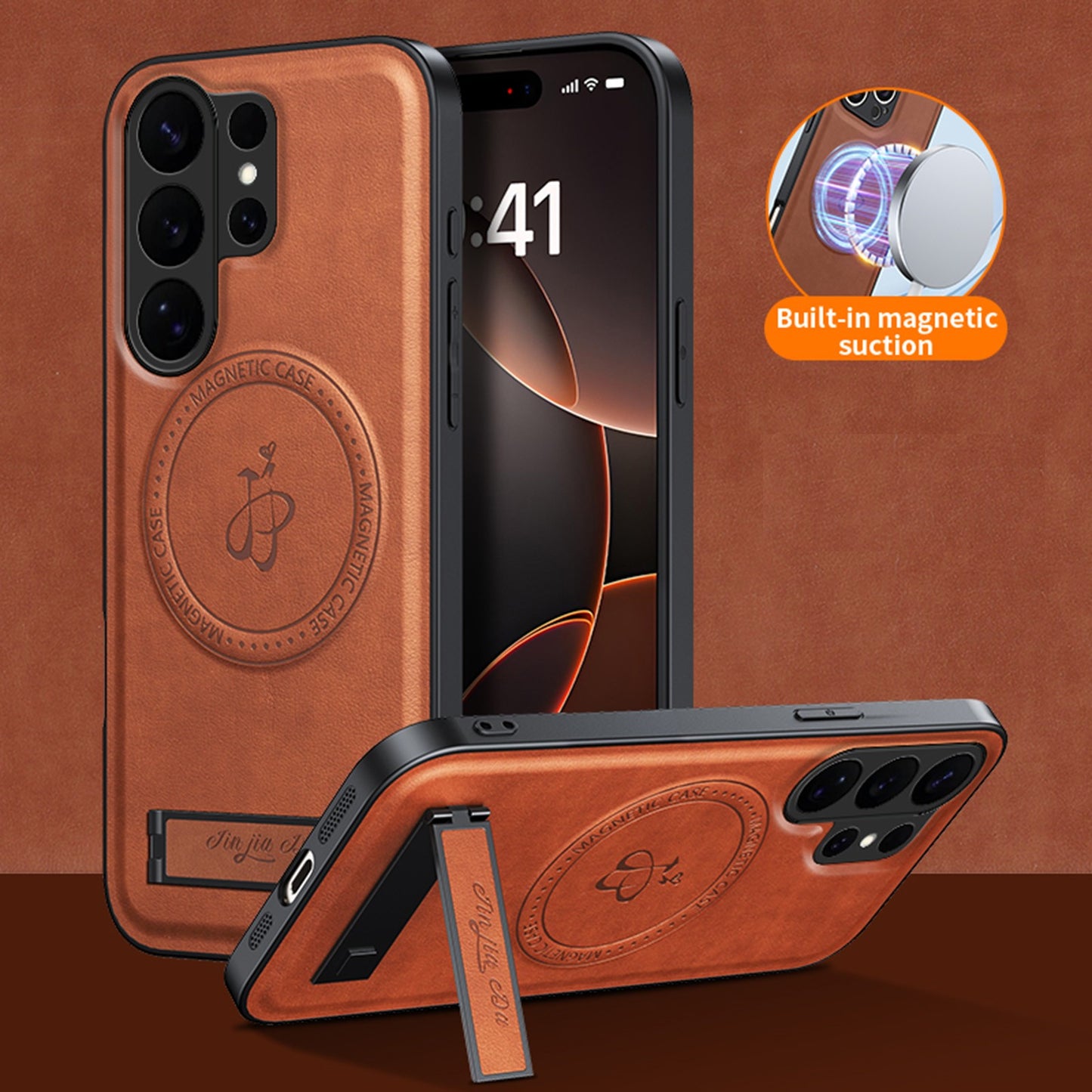 For Samsung Galaxy S26 S25 Ultra S24 S23 S22 Mag Safe Magnetic Slim Leather Case