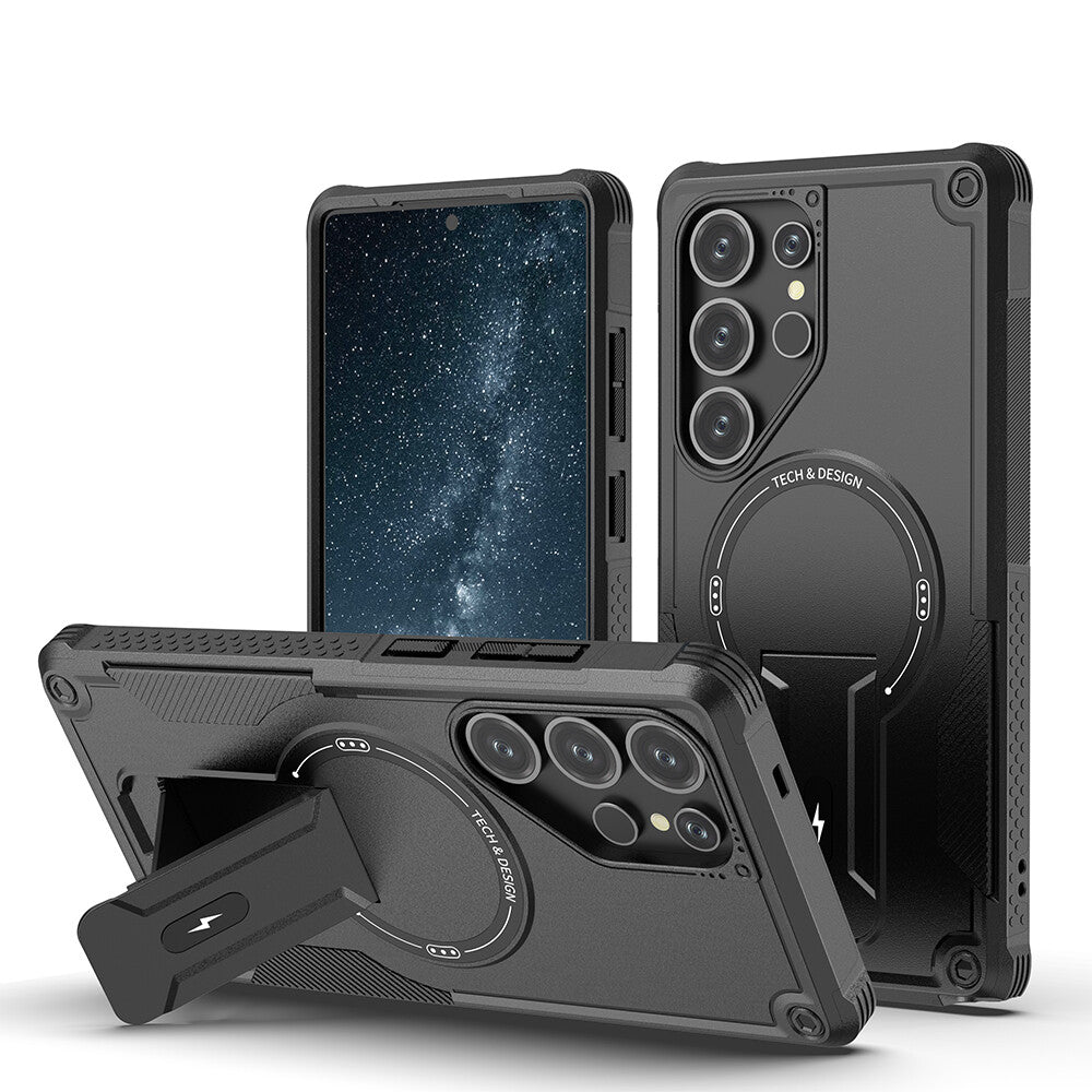 For Samsung Galaxy S25 Ultra S24 A17 A16 A25 A36 Shockpoof Mag Safe Stand Case