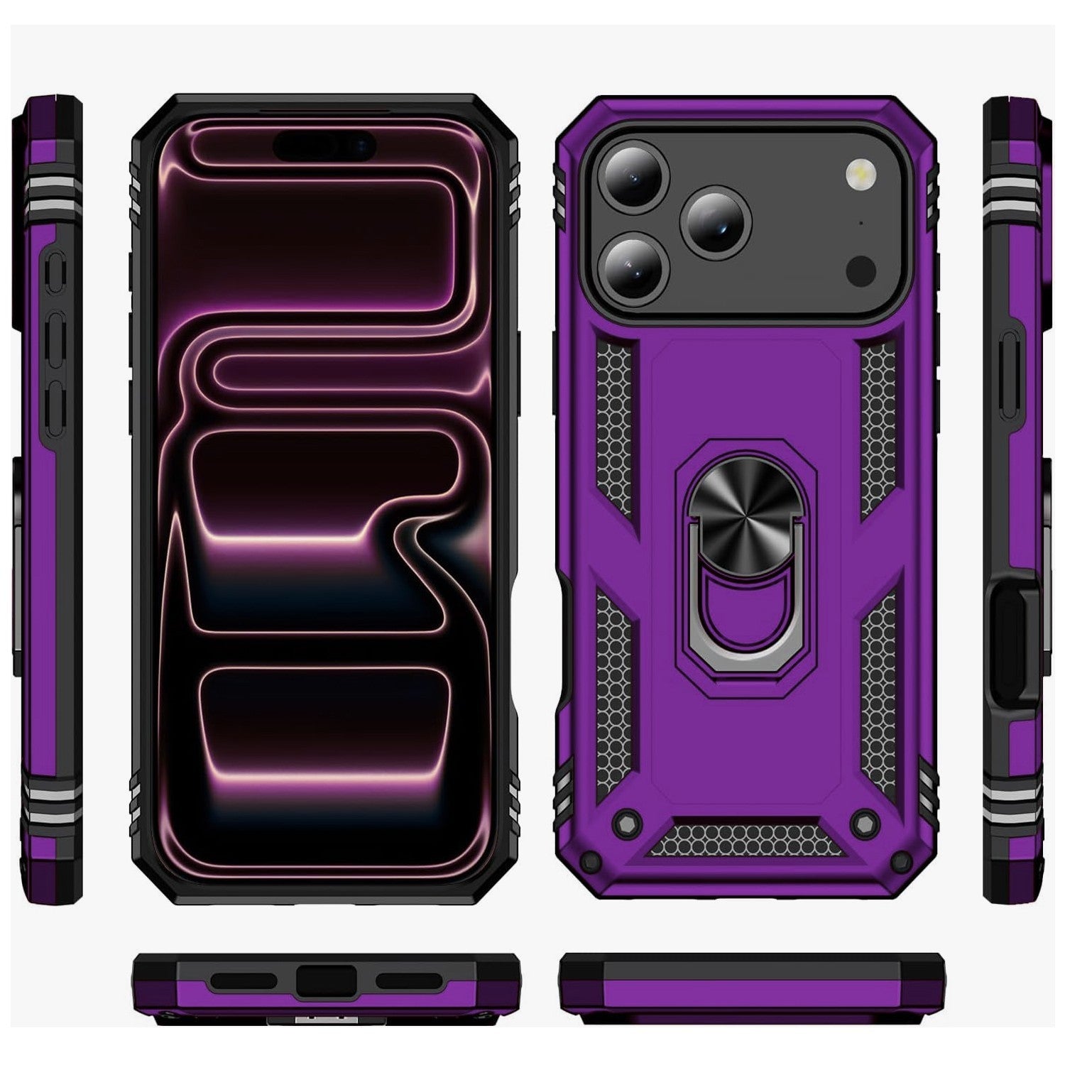 For iPhone 17 Pro Max Case Air 16 Phone Cover Shockproof Rugged +Tempered Glass