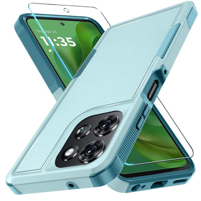 Motorola Moto G 2025 Shockproof Case with Tempered Glass Screen Protector - Heavy Duty Armor Cover