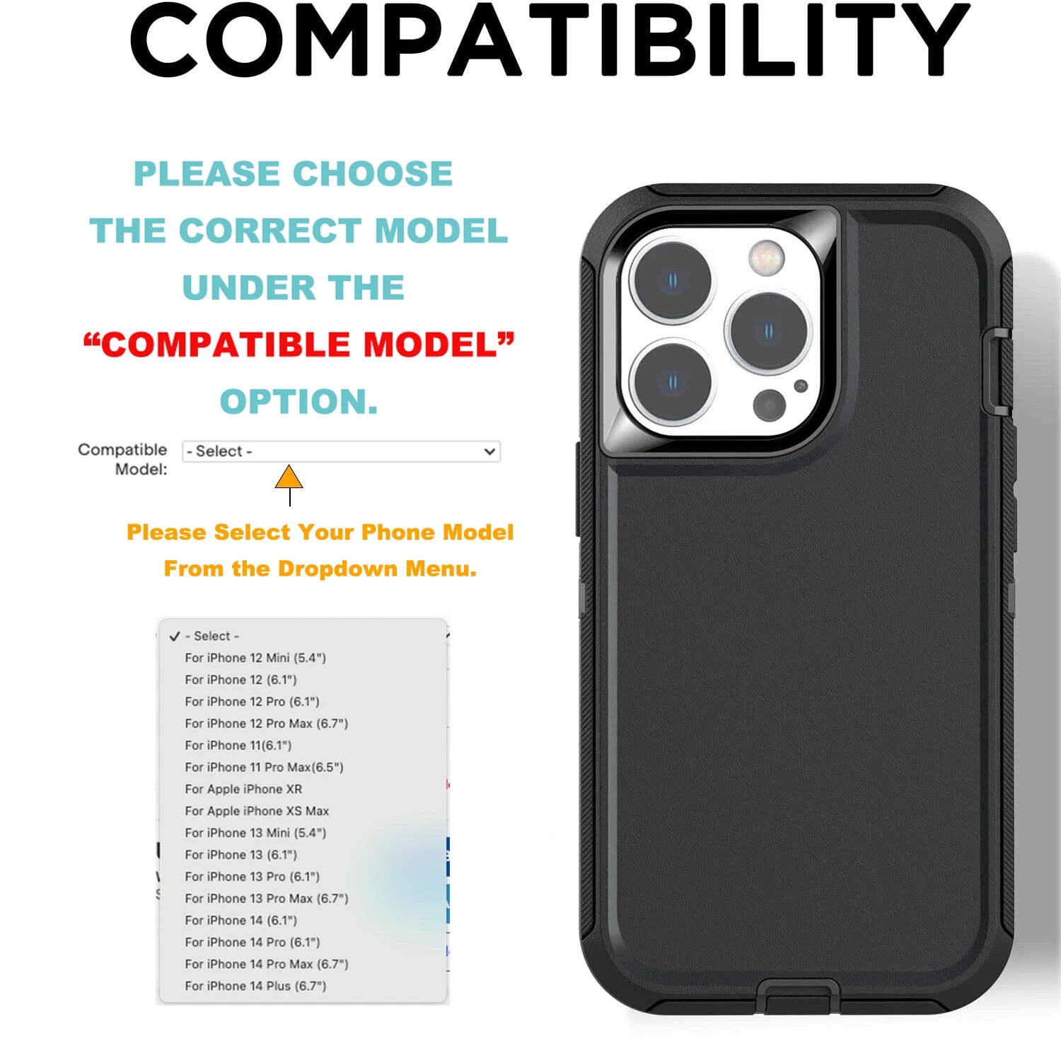 For iPhone 17 Air 16 15 Pro Max 14 13 12 11 Phone Case Heavy Duty Shockproof