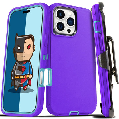 For iPhone 16e 15 14 13 12 Plus 11 Pro Max Shockproof Heavy Duty Case Belt Clip